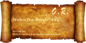 Ondrejka Renátó névjegykártya